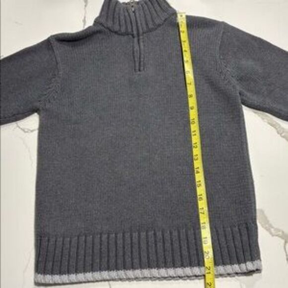 OLD NAVY Boys 1/4 Zip Grey Gray Tight Knit 100% Cotton Collared Sweater Size M - Picture 16 of 16